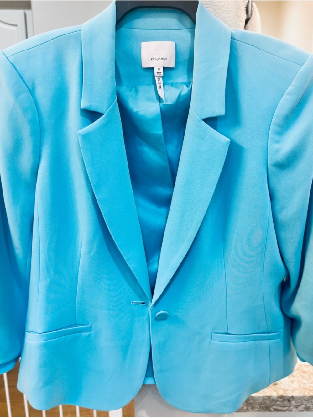 cinq a sept aqua blue blazer